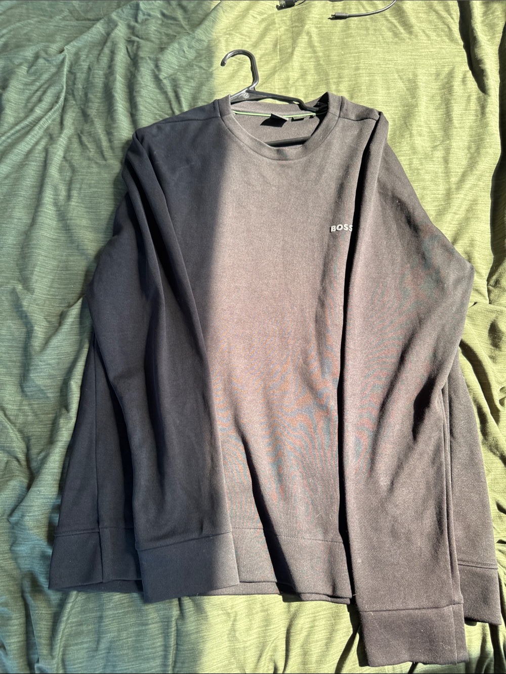 BOSS Men's Black Crewneck with Subtle Logo